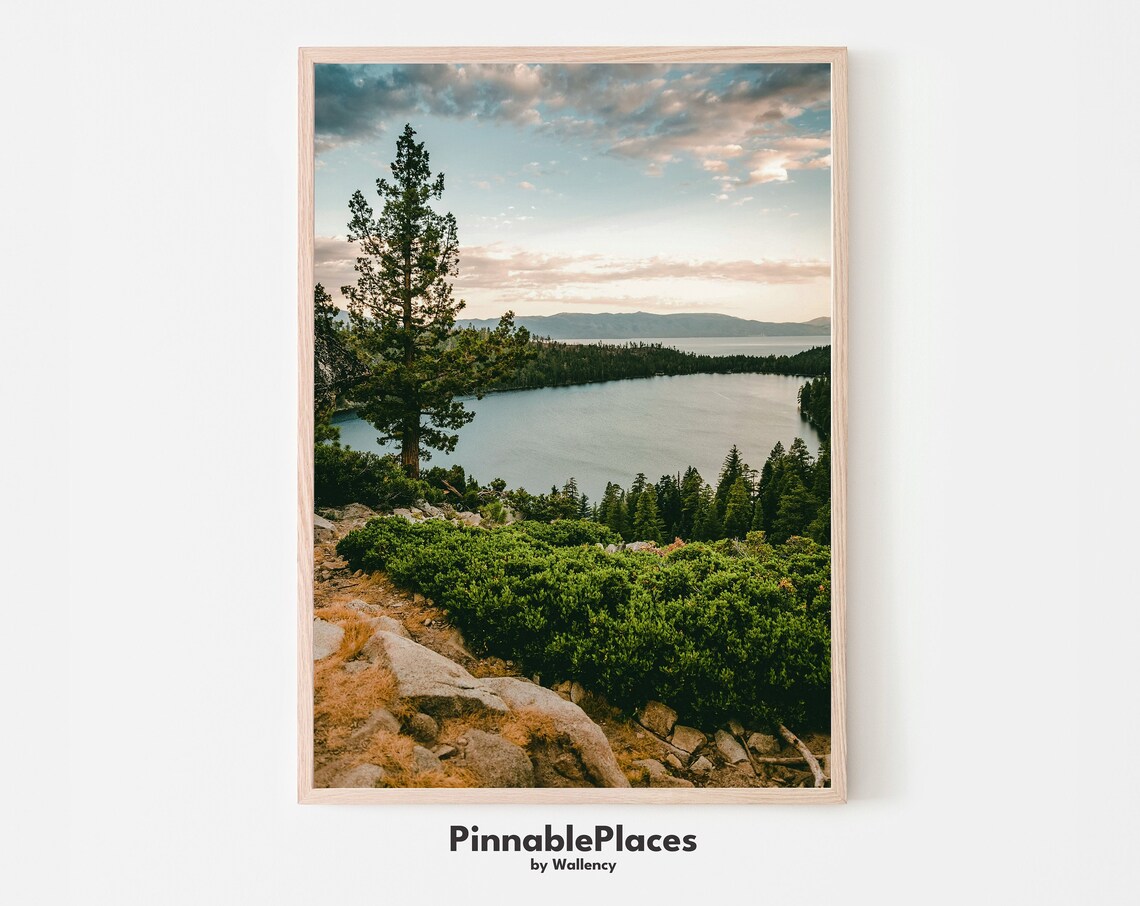 Lake Tahoe Emerald Bay Sierra Nevada Forest Landscape Photo Print