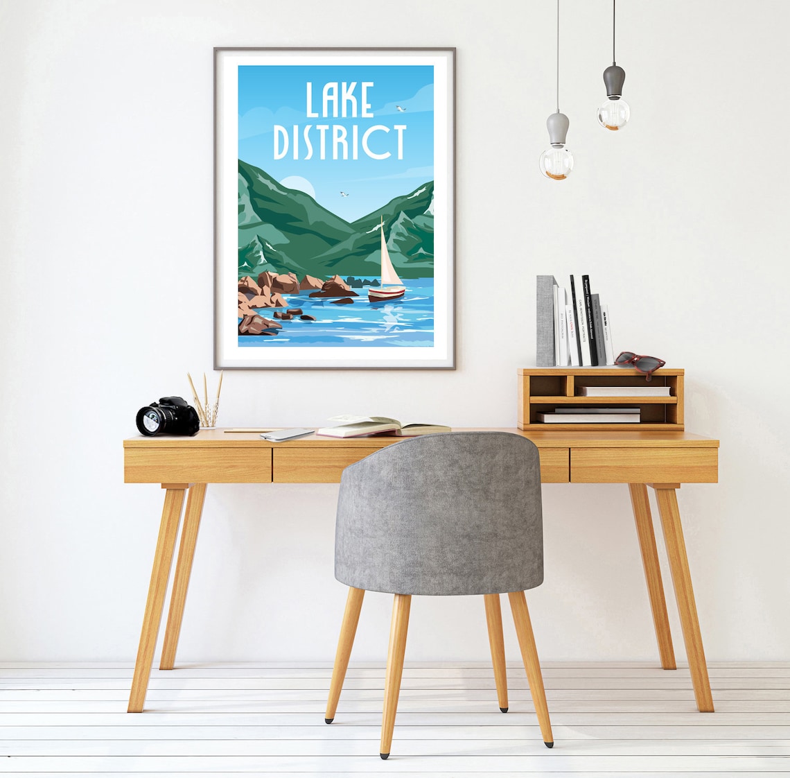 Lake District Travel Poster, Cumbrian Coastal Art Print - Image 2