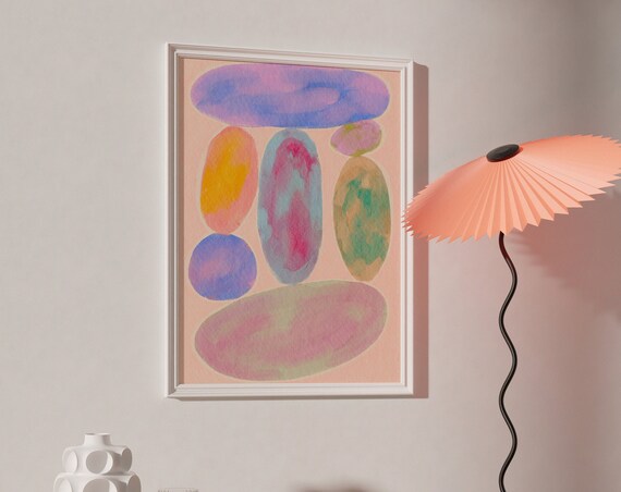Abstract Shapes Art Print Trendy Colorful Wall Decor