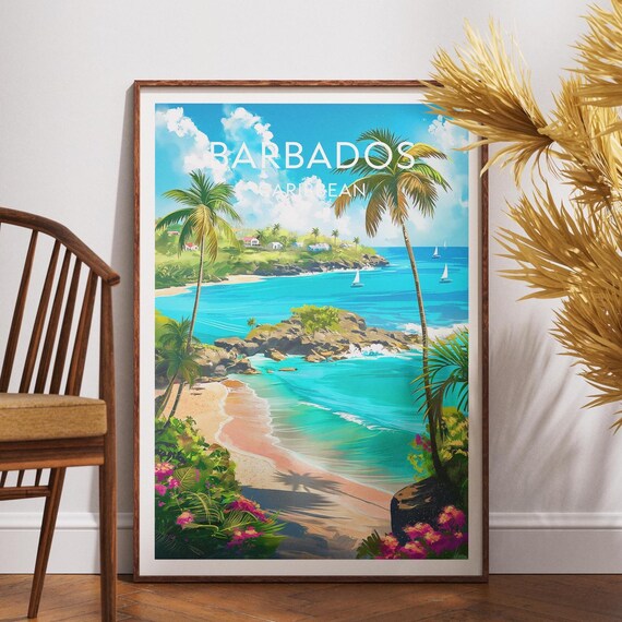 Barbados Travel Print Caribbean Poster Wall Art