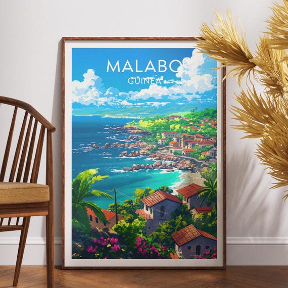 Malabo Travel Print Equatorial Guinea Poster Wall Art Africa