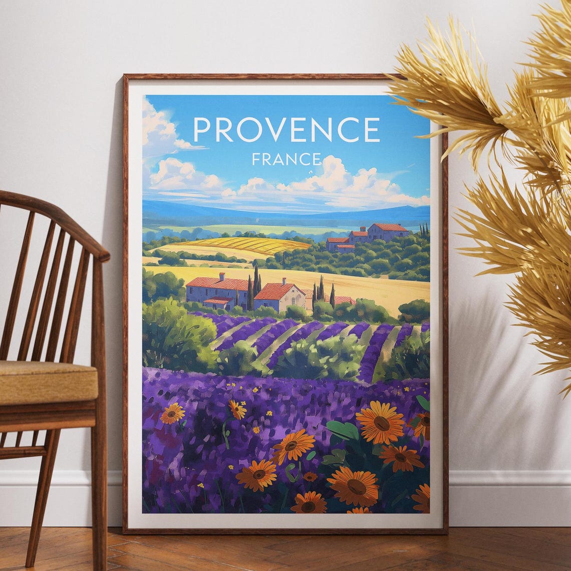 Provence France Lavender Fields Sunflowers Farmhouse Summer Poster