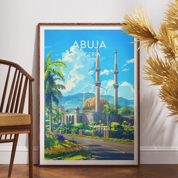 Abuja Travel Print Nigeria Poster Wall Art Africa Nigerian