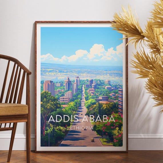 Addis Ababa Travel Print Ethiopia Poster Africa Wall Art