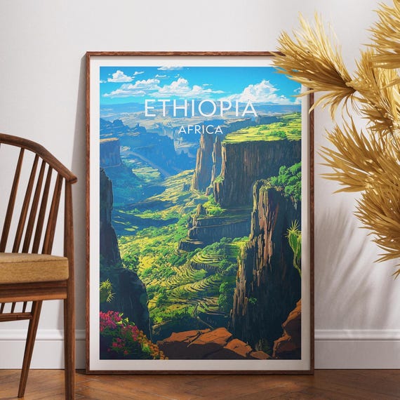Ethiopia Travel Print Africa Poster Wall Art African