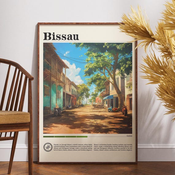 Bissau Travel Print Equatorial Guinea Poster Wall Art Africa