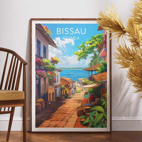 Bissau Travel Print Equatorial Guinea Poster Wall Art Africa