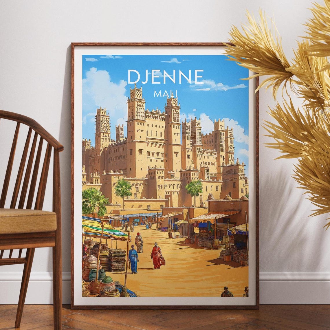 Djenne Mali Great Mosque Mud Architecture Africa Travel Poster