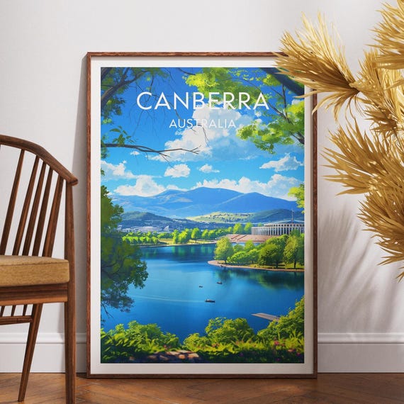 Canberra Travel Print Australia Poster Wall Art