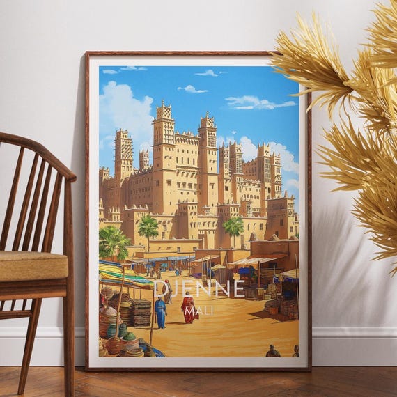 Djenne Travel Print Mali Poster Wall Art Africa