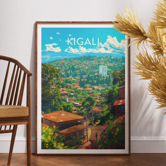 Kigali Travel Print Rwanda Wall Art Poster Africa City