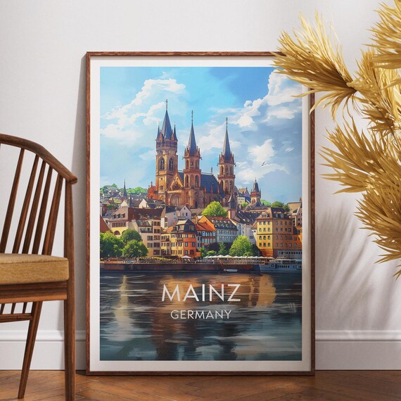 Mainz Travel Poster, Germany Wall Art