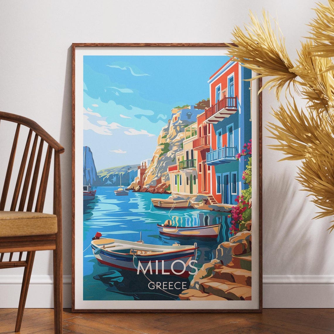 Milos Travel Poster, Greece Europe
