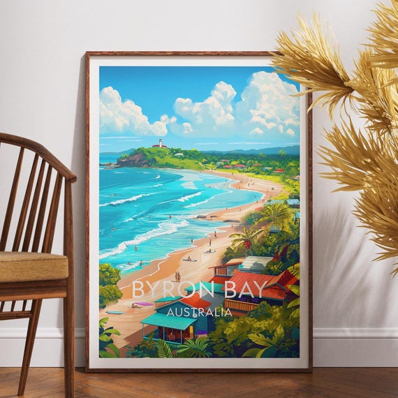 Byron Bay Travel Print Australia Poster Wall Art