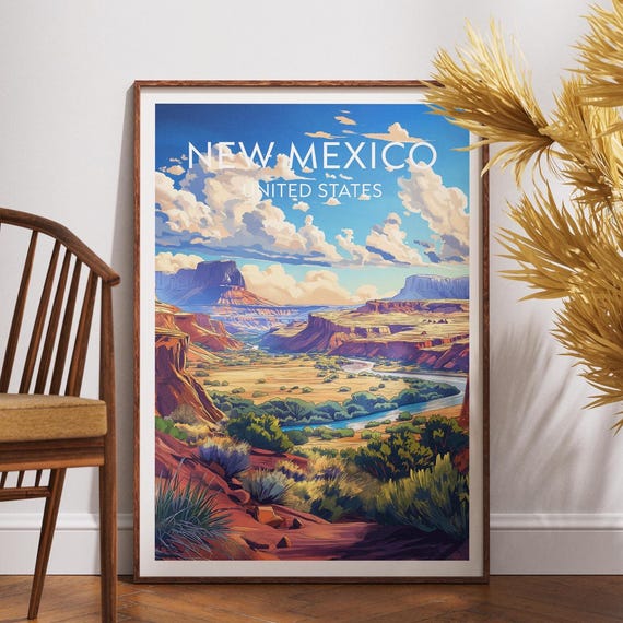 New Mexico Travel Print United States Poster America Wall Art Usa