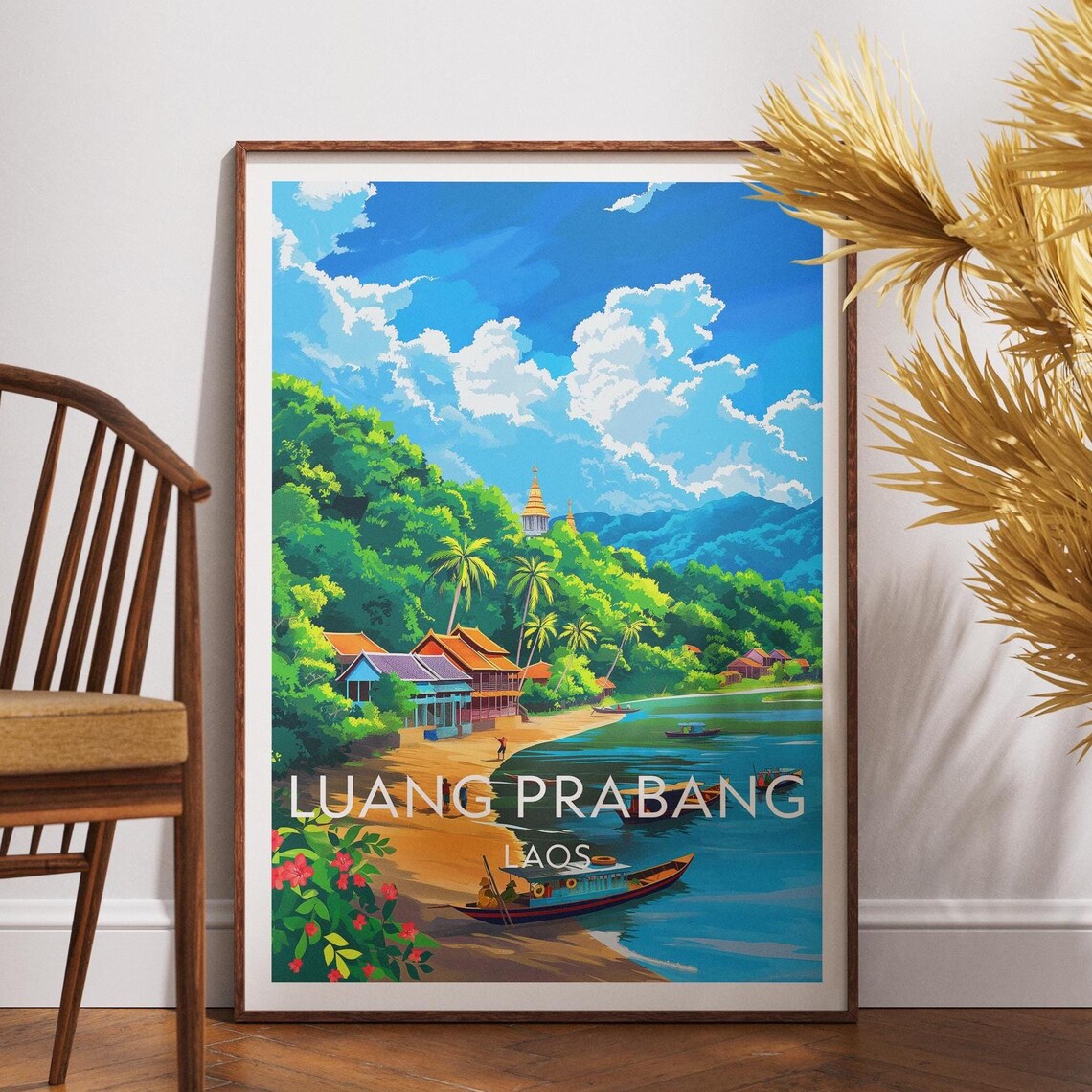 Luang Prabang Travel Poster, Laos