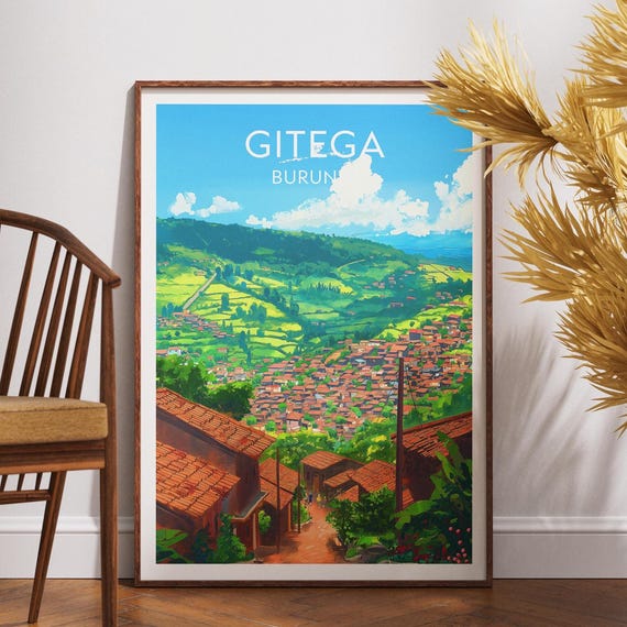 Gitega Travel Print Burundi Wall Art Poster Africa City