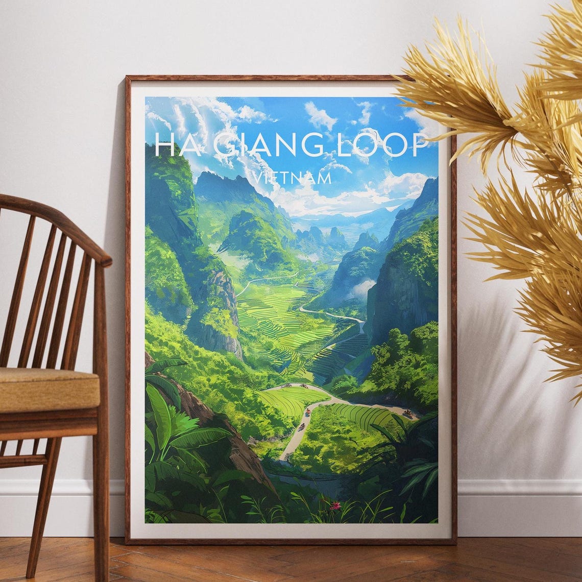 Ha Giang Loop Vietnam Karst Mountains Rice Terraces Road Travel Poster