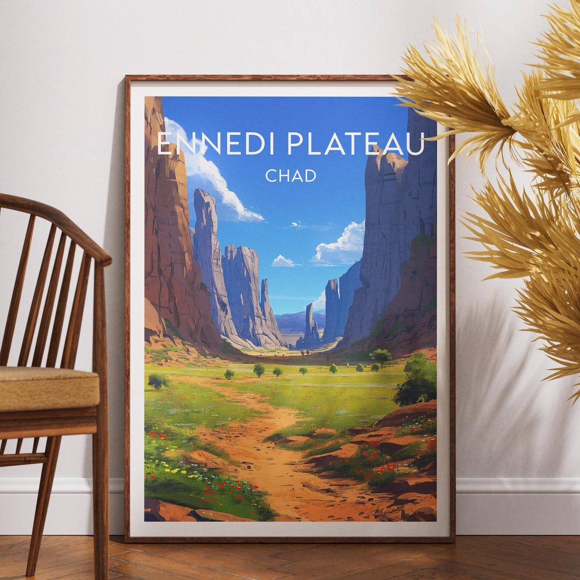 Ennedi Plateau Chad Desert Sandstone Canyon Formations Travel Poster