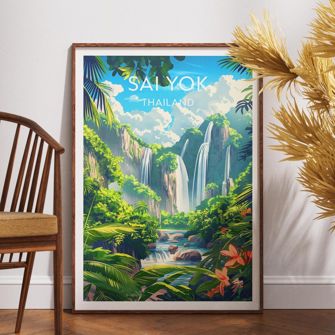 Sai Yok Thailand Jungle Waterfalls Tropical Forest Travel Poster