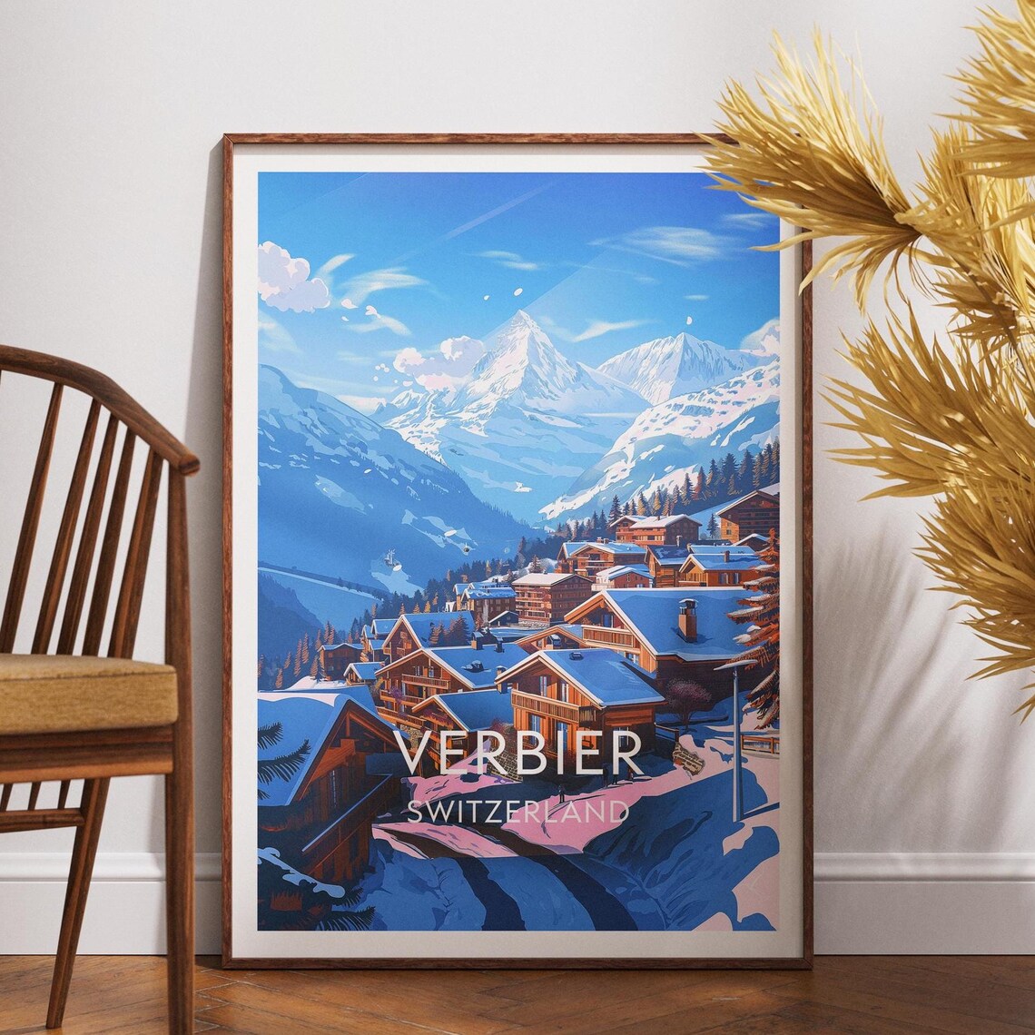 Verbier Travel Poster, Switzerland Europe