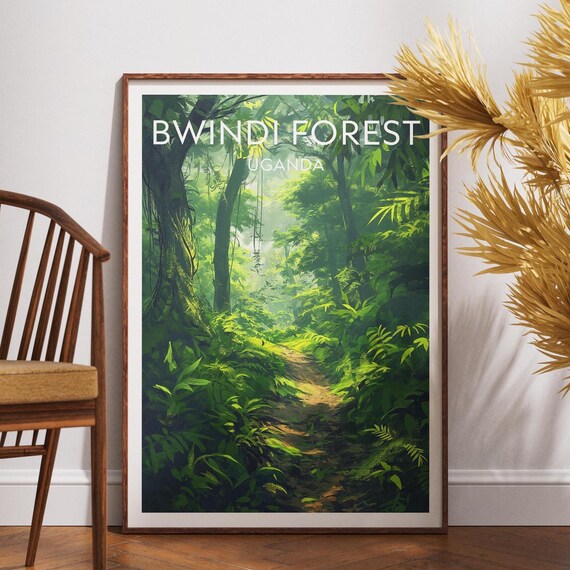 Bwindi Forest Uganda Lush Jungle Trail African Nature Travel Poster