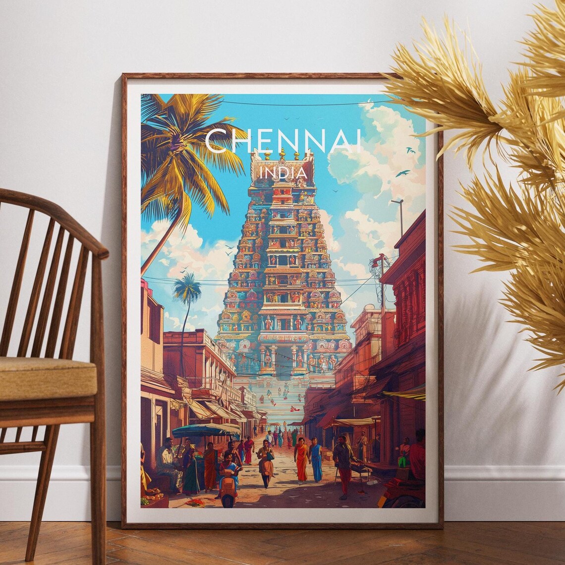 Chennai Travel Poster, Tamil Nadu India