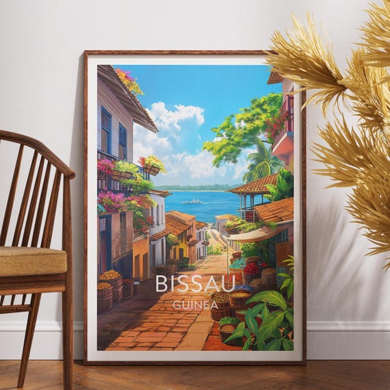 Bissau Travel Print Equatorial Guinea Poster Wall Art Africa