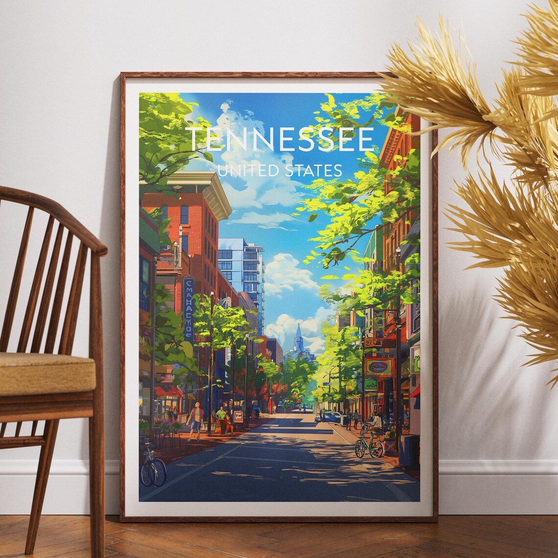 Tennessee United States Historic Downtown Street Scene Poster