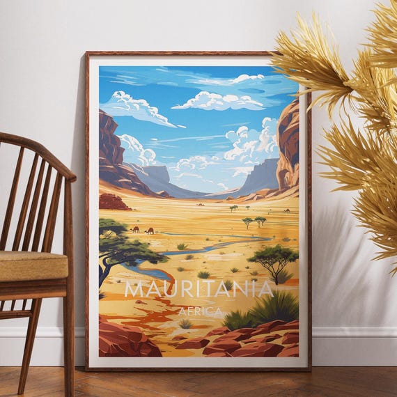 Mauritania Travel Print Africa Poster Wall Art