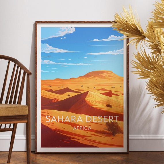Sahara Desert Travel Print Africa Poster Wall Art Mauritania