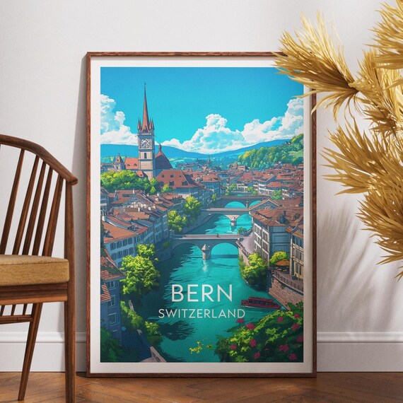 Bern Travel Poster, Switzerland Wall Art