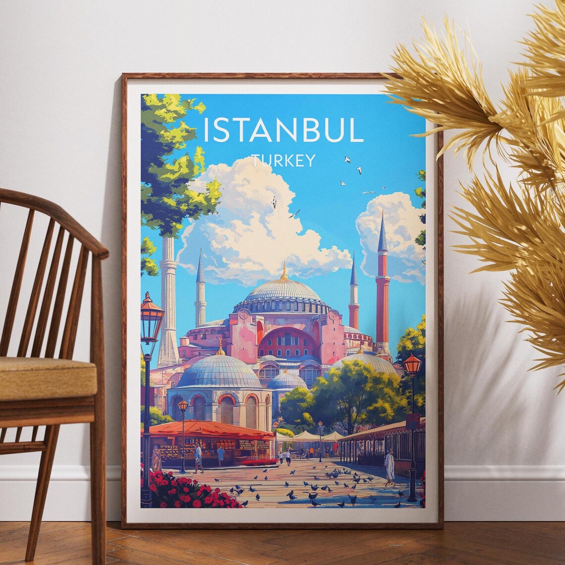 Hagia Sophia Istanbul Turkey Minarets Grand Dome Travel Art Poster