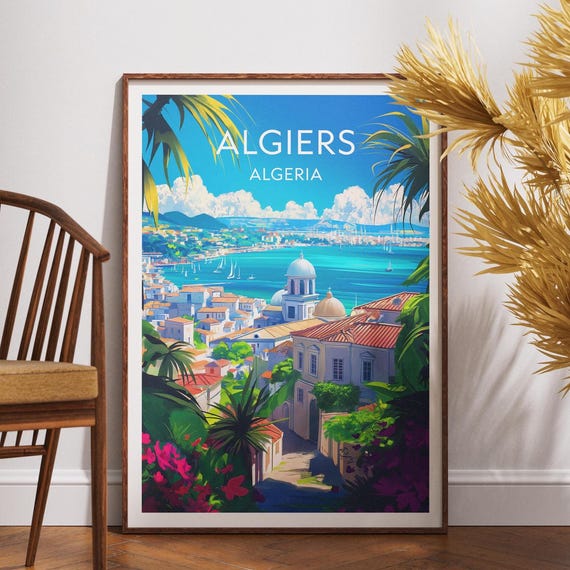 Algiers Travel Print Algeria Poster Wall Art Africa