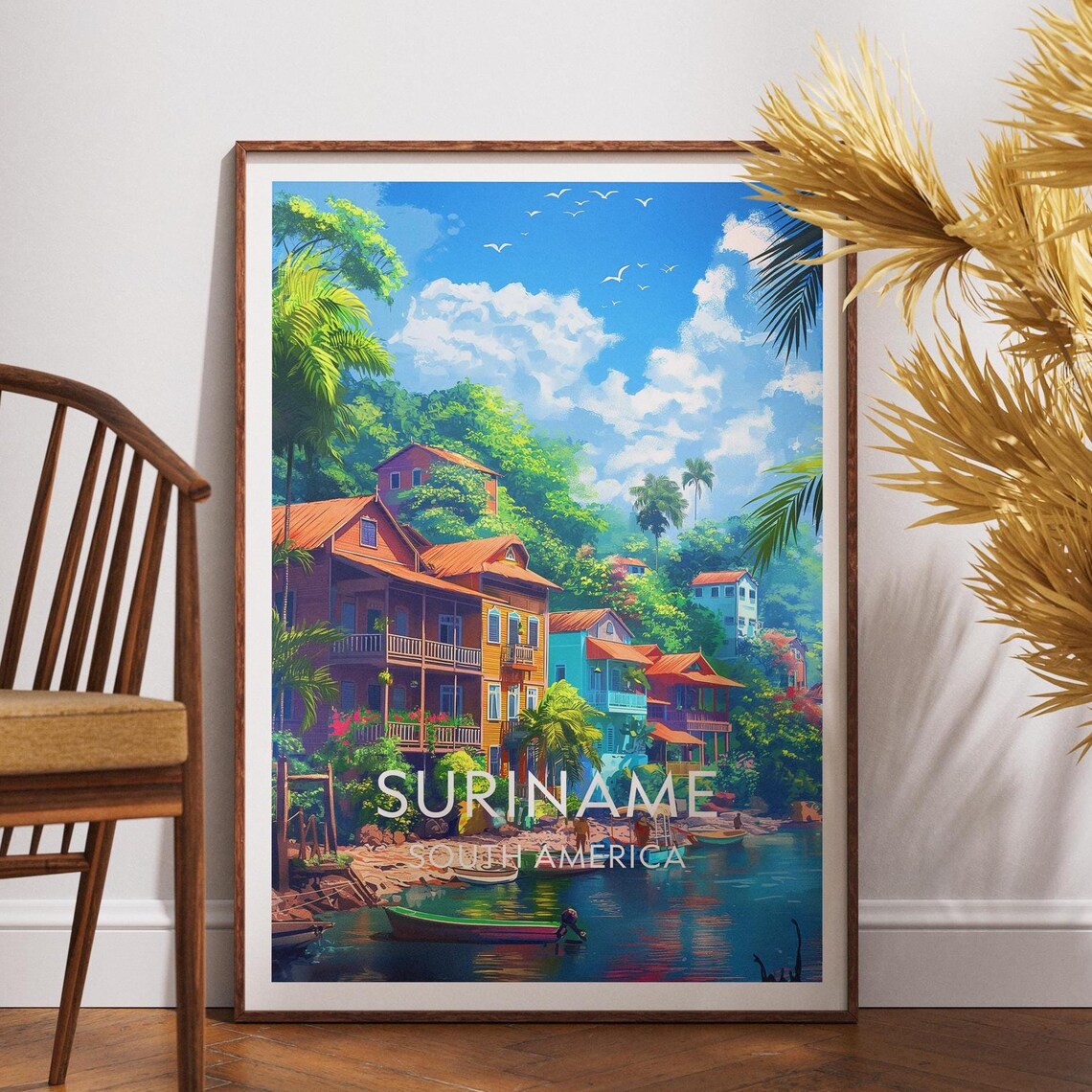 Suriname South America Retro Travel Art Vintage Adventure Artwork Poster