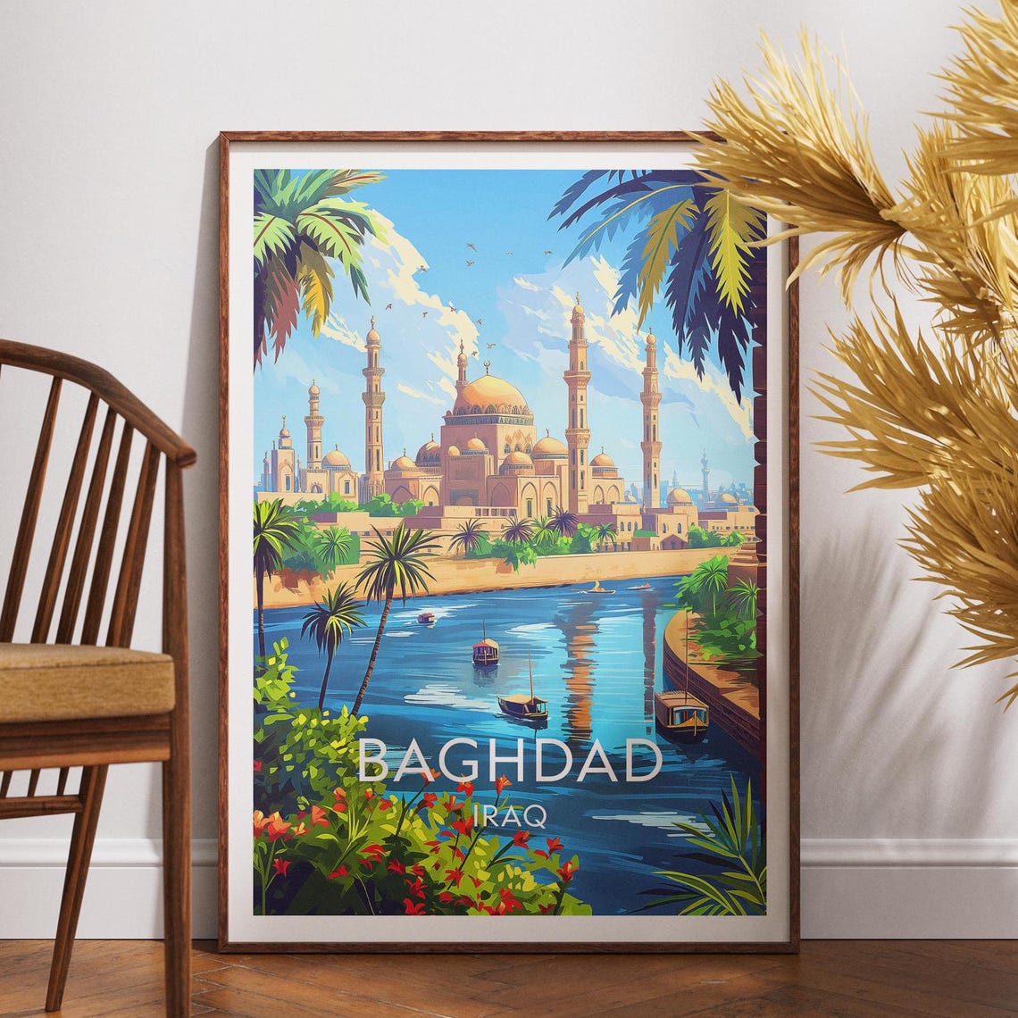 Baghdad Travel Poster, Iraq Wall Art