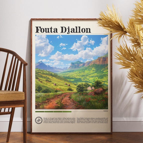 Fouta Djallon Travel Print Equatorial Guinea Poster Wall Art Africa