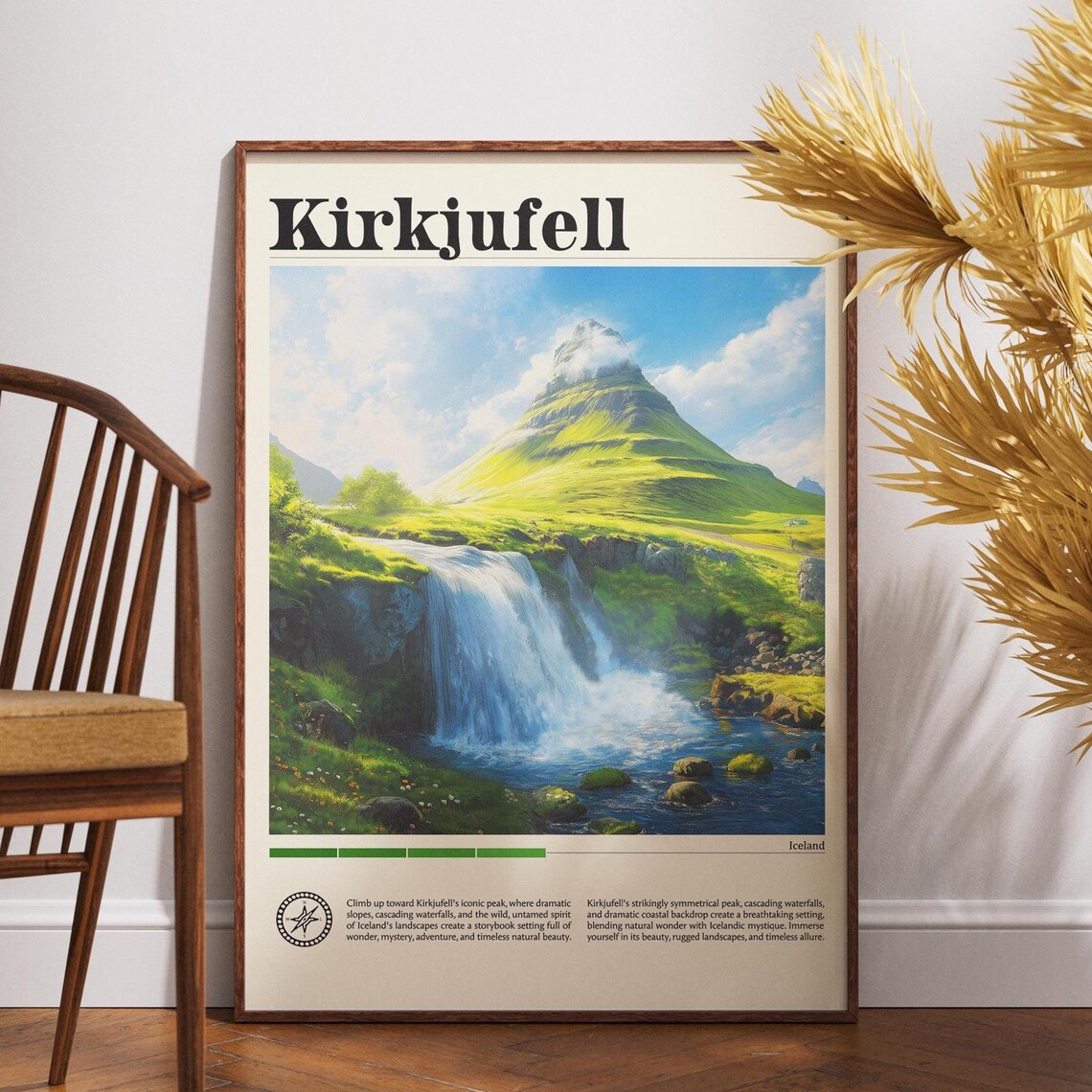 Kirkjufell Iceland Mountain Waterfall Scenic Nature Travel Poster