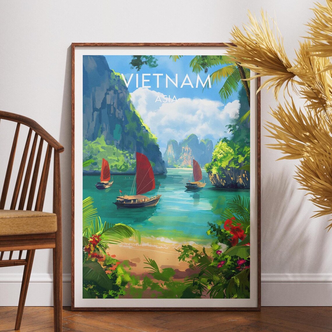 Vietnam Travel Print Asia Poster Wall Art Hanoi Hoi An