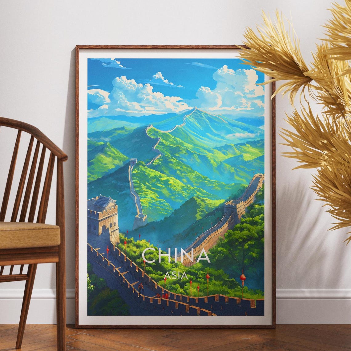 China Travel Print Poster Wall Art Backpacking Decor Chinese