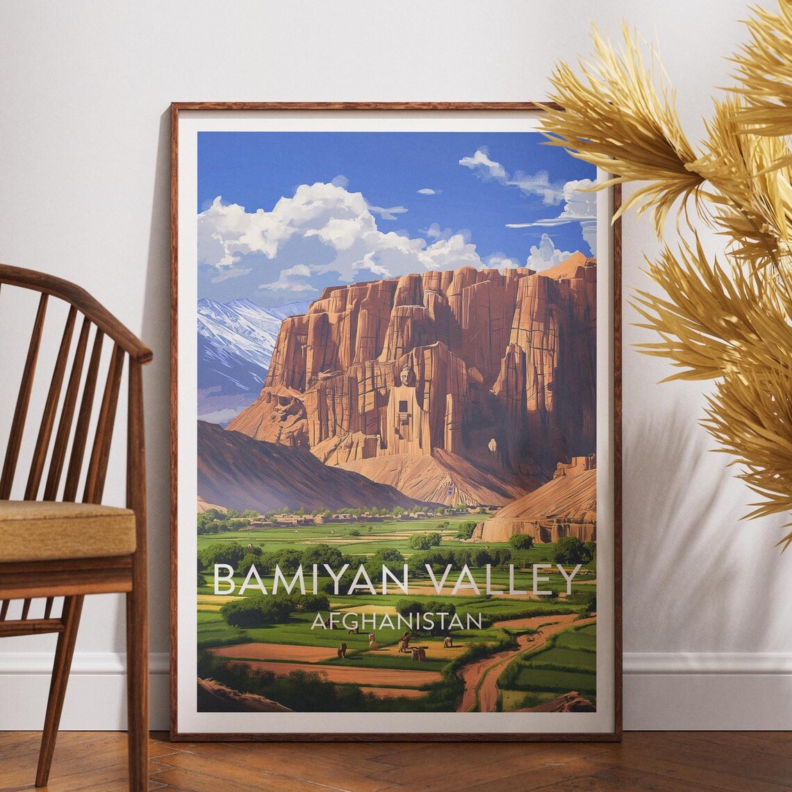 Bamiyan Valley Travel Poster, Afghanistan Asia