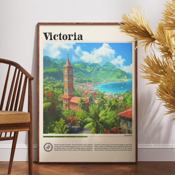 Victoria Travel Print Seychelles Poster Africa Wall Art Coast