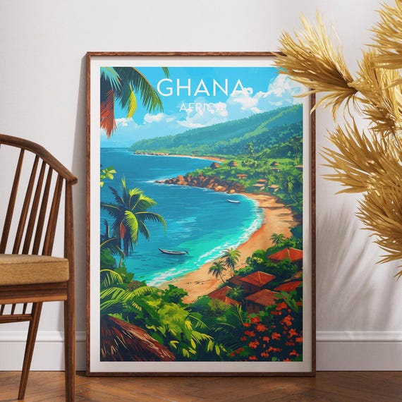 Ghana Travel Print Africa Poster Wall Art Accra