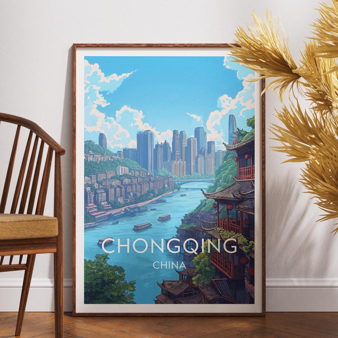 Chongqing Travel Poster, China Asia