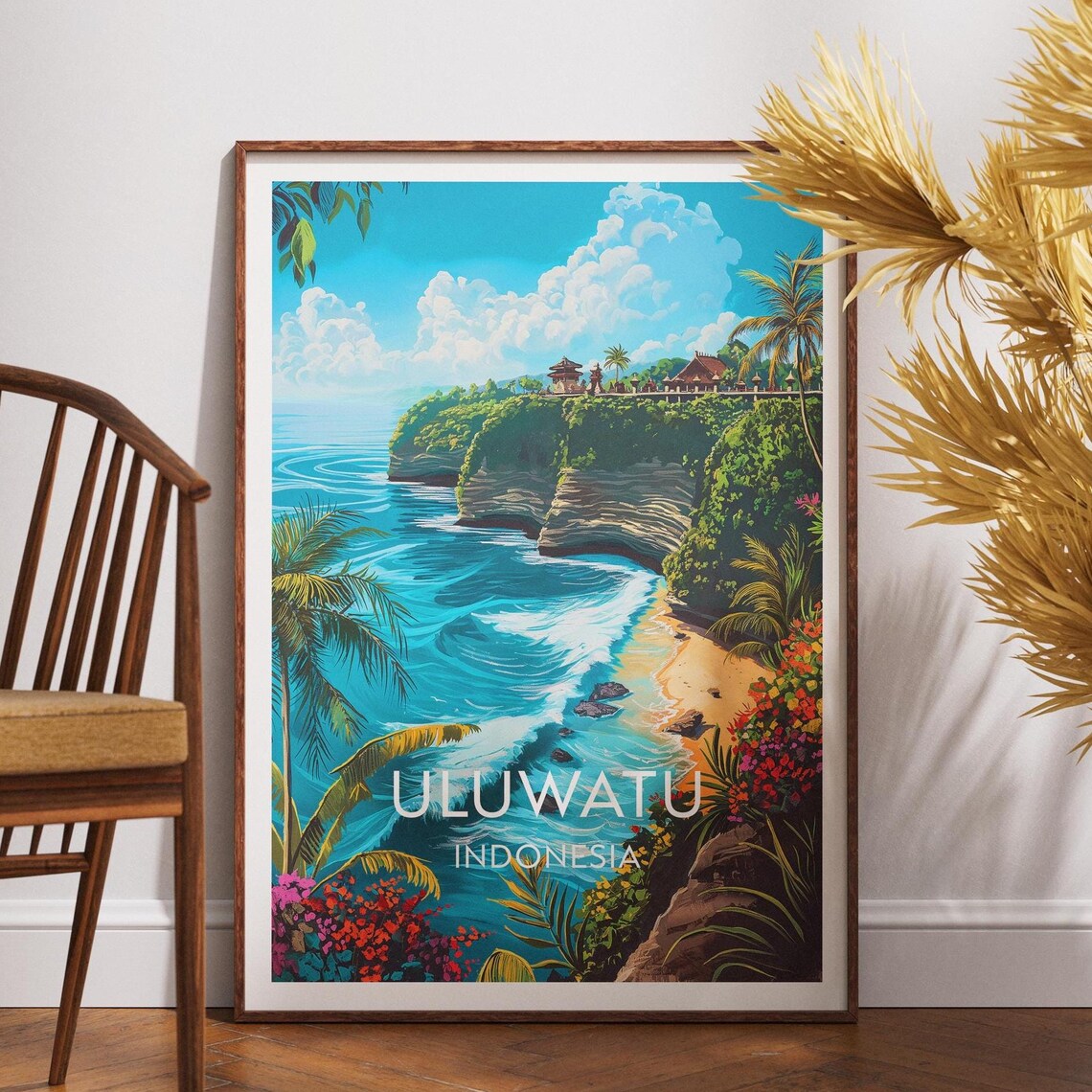 Uluwatu Travel Poster, Bali Indonesia Asia