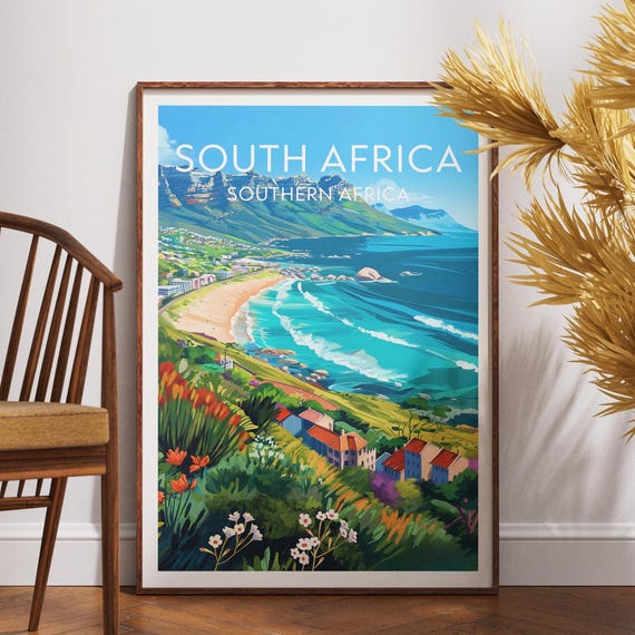 South Africa Travel Print Poster Wall Art