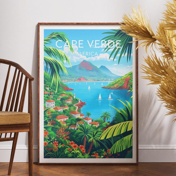 Cape Verde Travel Print Africa Poster Wall Art