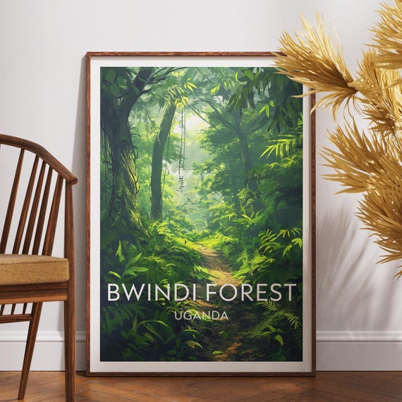 Bwindi Forest Travel Print Uganda Wall Art Poster Africa