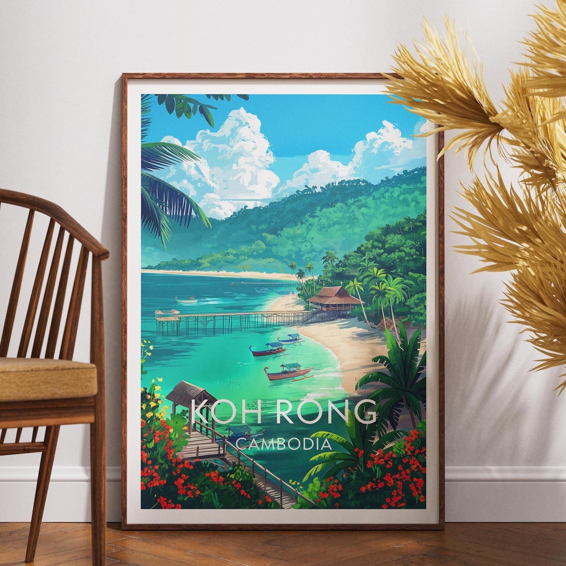 Koh Rong Travel Print Cambodia Poster Wall Art Asia