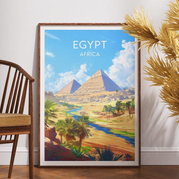 Egypt Travel Print Africa Poster Wall Art Cairo